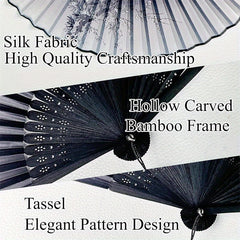 Stylish Retro Floral Butterfly Folding Hand Fan - Lightweight Durable Plastic, Multi-Color Options for Line Dancing, Popping, Weddings & Parties - Elegant Gift for Women