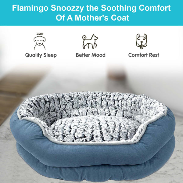 Dog Bed - Washable Rectangle Dog Beds, Anti-Anxiety, Soft Plush Non-Slip Bottom Pet Bed Mattress Mat Machine Washable