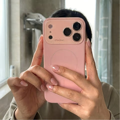 Luxury Orange HD Transparent Magnetic Wireless Charging Phone Case Compatible With IPhone 17 Pro Max Air 16 15 14 13 12 11 Pro Max 17 Pro Cases Shockproof Soft Frame Hard Back Cover