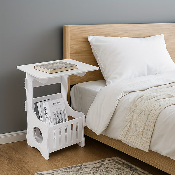 Modern Wooden Nightstand with Three Tiers, Measuring 49X46X29.5Cm, Suitable for Bedrooms, Living Rooms, And Hallways, Easy to Assemble, Can Also Serve As a Coffee Table
