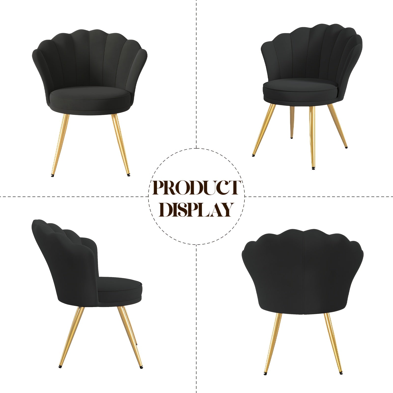 Modern Velvet Accent Chair With Back, Upholstered Vanity Chair For Makeup Room, Makeup Side Chair Desk Chair With Golden Metal Legs For Bedroom Living Room
