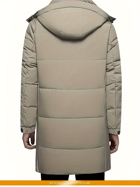 Pearson OBM Men's Long Hooded Windproof Thermal Insulated Padded Coat