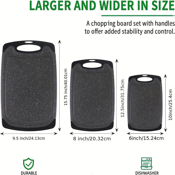 3pcs/13pcs Kitchen Cutting Board, Plastic Cutting Board, Thick Cutting Board, Suitable For Cutting Meat, Vegetables, And Fruits, With Easy-grip Handle, Dishwasher Safe.