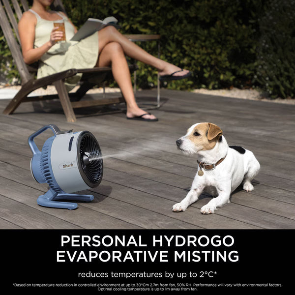 Shark Flexbreeze Hydrogo Misting Fan in Glacier Blue, FA050UKBL