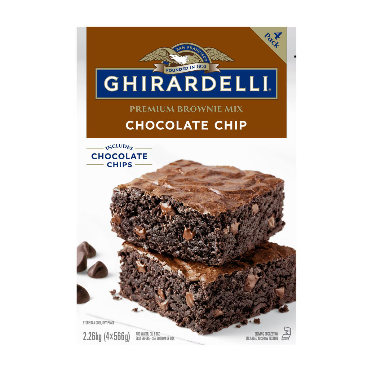 Ghirardelli Chocolate Chip Brownie Mix, 4 X 566G