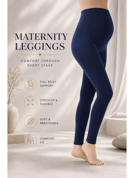 Maternity Leggings for Women – High Waist Over Bump Pregnancy Leggings | Soft Stretch Soft Touch Fabric | Pregnancy Leggings for Everyday Wear, Lounge, Work & Exercise