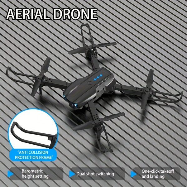 1pc Yethke E99 Drone With Dual Camera | One Key Take Off/Landing, Double Folding Rc Height Hold, Remote Control, Abs Material, 10-12 Minutes Life, Ideal For Beginners And Holiday Gifts