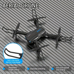 1pc Yethke E99 Drone With Dual Camera | One Key Take Off/Landing, Double Folding Rc Height Hold, Remote Control, Abs Material, 10-12 Minutes Life, Ideal For Beginners And Holiday Gifts