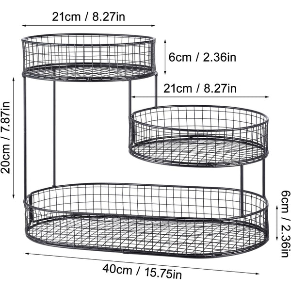 3-Layer Desktop Storage Rack - Iron Fruit Basket & Vegetable Organizer for Kitchen Dining Table, Space Saving Metal Storage Rack