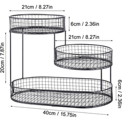 3-Layer Desktop Storage Rack - Iron Fruit Basket & Vegetable Organizer for Kitchen Dining Table, Space Saving Metal Storage Rack