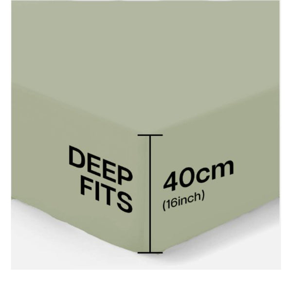 4B 40CM Extra Deep Fitted Sheets with All Around Elastic, Secure Fit for Thick & Pillow Top Mattresses, Wrinkle Resistant Bedding for Everyday Use, Easy Wash & Quick Dry, Smooth Finish for Modern Bedrooms, Durable Long Lasting Mattress Cover, Multiple Siz