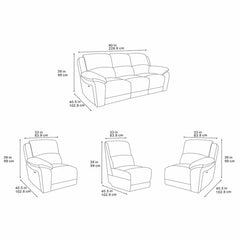 Belagio Blue Fabric Power Recliner 3 Seater Sofa