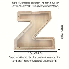 1 unique wooden letter jar - 26 creative A-Z letter storage containers, transparent design, birthday gift idea, home decoration, best friend gift, and functional holiday present.