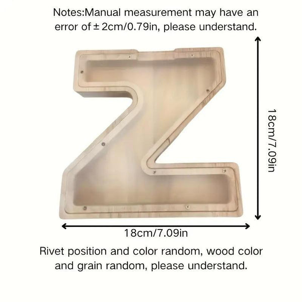 1 unique wooden letter jar - 26 creative A-Z letter storage containers, transparent design, birthday gift idea, home decoration, best friend gift, and functional holiday present.