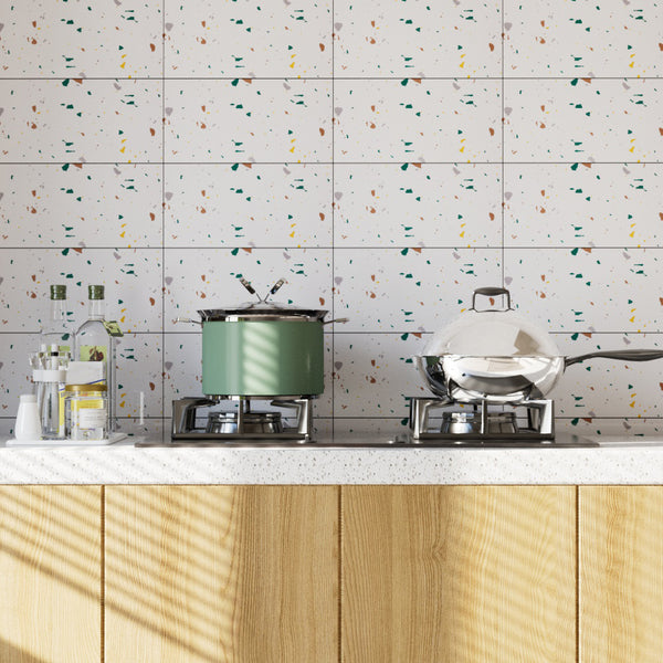 10 Sheets Marble Tile Stickers Stick on Tiles Peel and Stick Backsplash PVC Waterproof Oilproof Self Adhesive 30x60cm for Kitchen Bathroom Home Decor