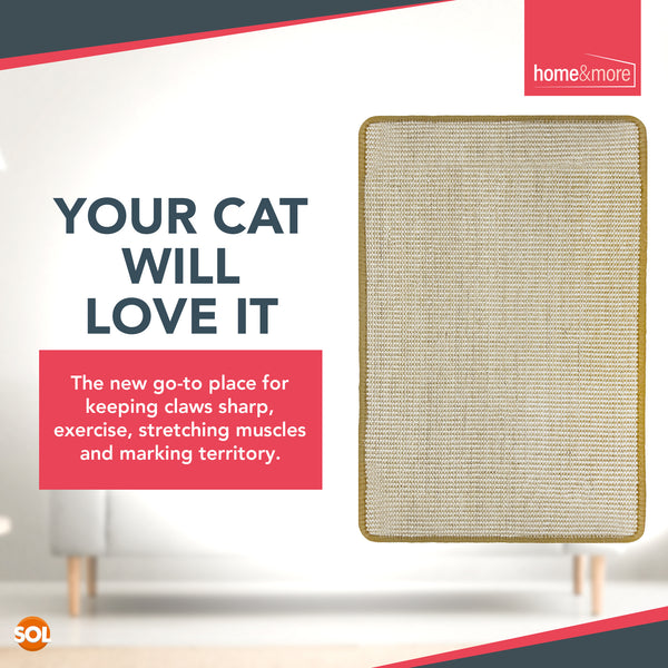 Cat Scratching Mat 60cm x 40cm | Sisal Cat Scratcher Pad for Kittens & Indoor Cats | Durable Scratch Board to Protect Furniture | Non-Slip Pet Scratching Pad | Large Cat Claw Care Mat | Cat Exercise & Stretching Toy