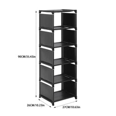6/ 7/ 8 Tiers Metal Shoe Rack, Vertical Tall Narrow Shoe Rack Sturdy Free Standing Metal Shoe Shelf Storage Organizer, Multifunctional Shoe Cabinet, Space-saving Shoe Stand, Large Capacity Footwear Holder Corner Shoe Storage Rack for Closet Bedroom Entryw