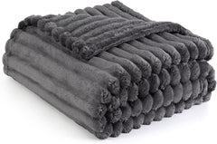 Bedsure Fleece Throw Blanket for Sofa - Fluffy Cosy Warm Blankets for Bed, Soft Cute Single Throw Gifts for Women and Girls, off White, 130X170 Cm