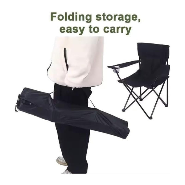 2 X Folding Camping Chair Outdoor Portable Garden Folding Camp Chair with Cup Holder