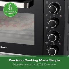 Mini Oven with Double Hotplate, 28L, by Hamilton Beach