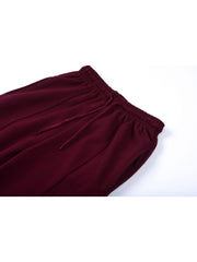 Women Drawstring High Waist Straight Leg Pants, Fashion Casual Pocket Trouser for Daily Wear, Ladies Bottom For All Season, Womenswear Basic Comfy Going Out Solid Color Sweatpant