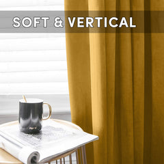 2pc Luxury Velvet Curtain Panels with Free Matching Velvet Cushion Cover – Thermal Insulated Grommet Top Drapes, Energy Saving Curtain Panels for Bedroom & Living Room Home Decor, Perfect Holiday Gift