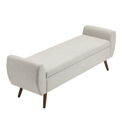 1pc Upholstered Bench Chiar With Storage Box, Padded Bench With Storage Space, Window Seat Bench, End of Bed Bench, Shoe Bench, Footstool With Wooden Legs For Hallway, Living Room, Bedroom, 153*46*54cm