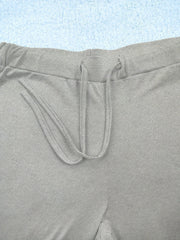 European and American Spring/Summer New Fashion Women's Bottoms: Flared Straight-Leg Pants with Classic English Text Print, Daily Casual Butt-Lifting Peach Butt Long Pants, Three-Piece Set