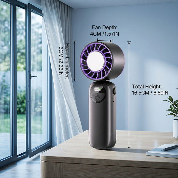 2-in-1 High-Speed Cooling Fan: Built-in Gel Ice Pack for summer, Perfect for Office, Travel & Outdoors