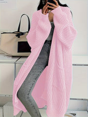 Women'S Y2K Cardigan - Long Flowy Open Front Sweater with Pockets, All-Season Layering Piece for Casual & Formal Outfits