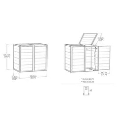 Keter Cortina Hide Away Bin Store (2 Sections)