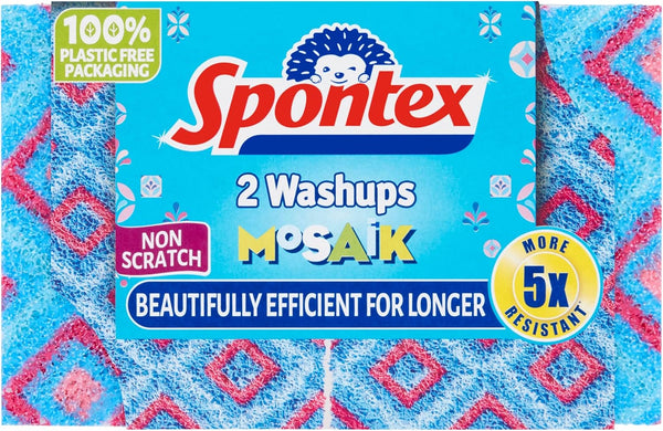 Spontex Washups General Purpose Sponge Scourers | 6.8 X 4 X 8.6Cm | Pack of 4