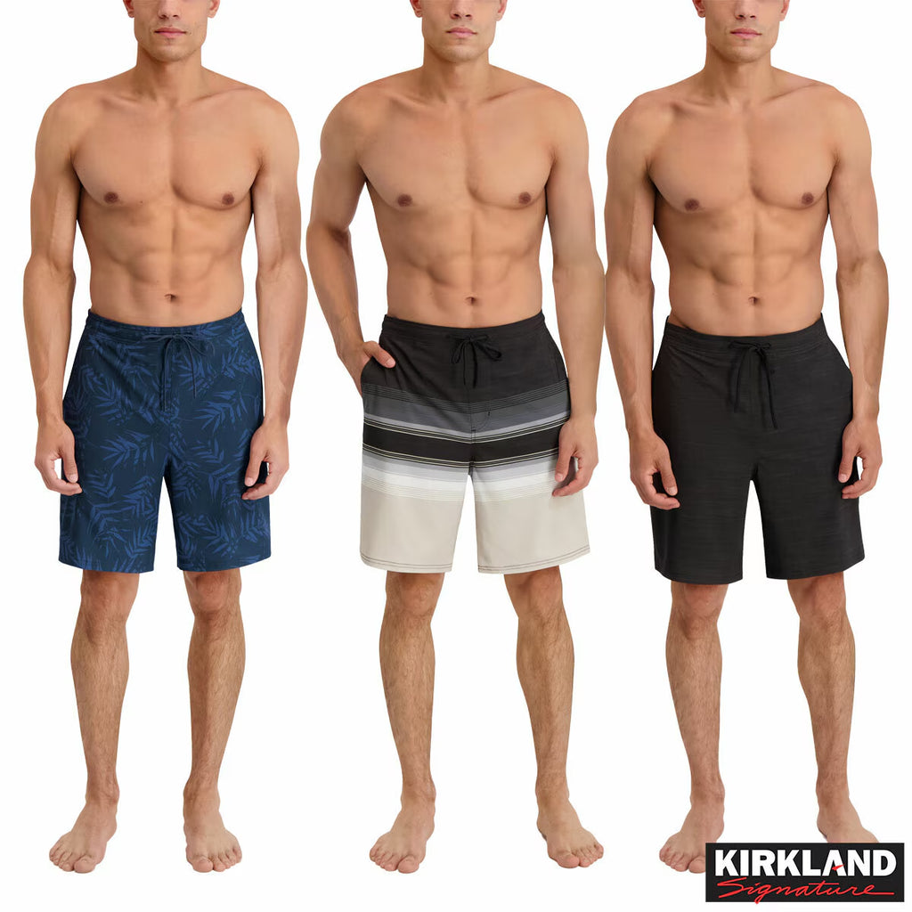 Kirkland Signature Men'S Swim Short in Black Stripe
