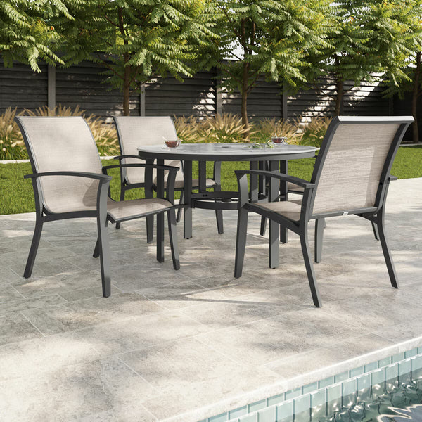 Agio Clearfield 5 Piece Sling Dining Set + Cover