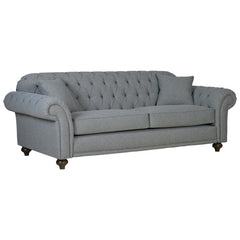Bordeaux Button Back Grey Fabric 4 Seater Sofa