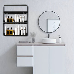 1 Model 2/3/4-Tier Heavy-Duty Carbon Steel Wall Shelf - Space-Saving Adhesive/Screw-Mountable (No Drilling) Multi-Purpose Storage Rack for Kitchen & Bathroom - Heavy Duty Shelving Unit, Easy Assembly, for renter-Friendly, Black/White Options, Utility