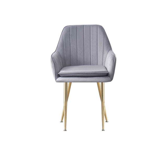MOF Velvet Dining Chairs Kitchen Chairs Living Room Chairs with Sturdy Metal Legs Reception Chairs with Backrest and Padded Seat