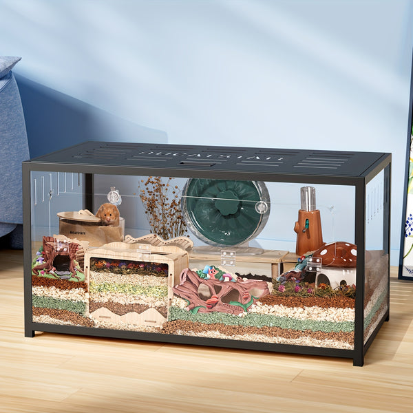 BUCATSTATE 80/100cm Guinea Pig Cage Small Pets Habitats Large Stackable with Top Access Easy Assemble, Dwarf Syrian Hamster House for Guinea, Gerbil