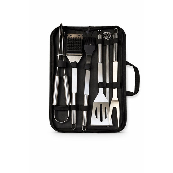 6 Piece BBQ Tool Set Stainless Steel Barbecue Tool Set with Carry Case for Grill, Camping, Outdoor Cooking