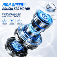 Portable USB Rechargeable Desk Fan with 5000mAh Battery - Ultra-Quiet 5-Speed Adjustable 180° Foldable Design, Digital Power Display, Acrylic Material for Home Office Travel, Versatile Cooling Device, Lightweight Cooling Fan-Gift
