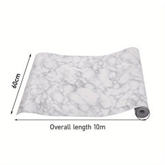 10M Self Adhesive Grey White Marble Effect Vinyl Wrap Film for Kitchen Worktops Wall Floor Sticker