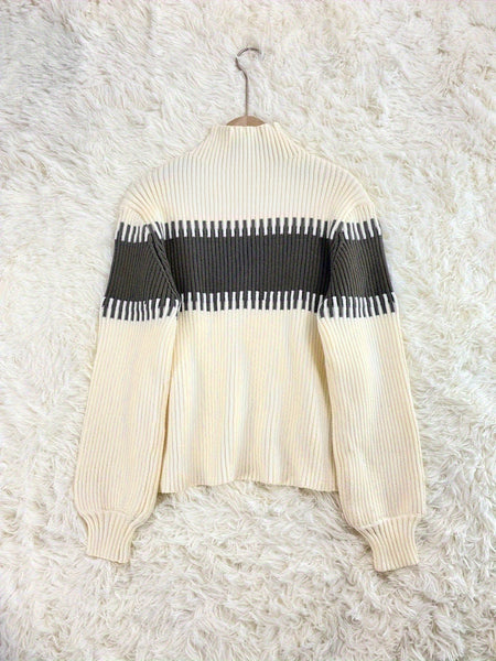Chic Women's Ribbed Two-Piece Set: Color Block Sweater& Midi Skirt- Comfortable, Shaping Casual Wear for Fashion-Forward Ladies