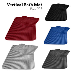 2 Piece VERTICAL Bath Mat Set Extra Soft Easy Care Plush Bath Rug + Toilet Mats Super Absorbent Non Slip Bathmat for Bathroom Toilet Shower