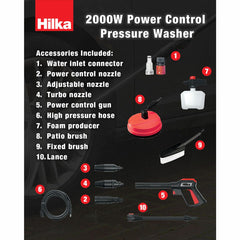Hilka 2,000W / 160 Bar Control Pressure Washer