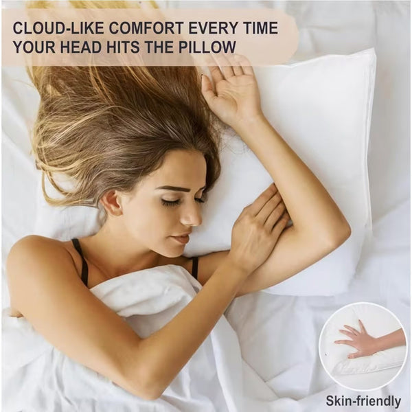 Hotel Quality Sleeping Pillows UK Made – Soft Medium Support, Breathable Bounce-Back Design with Premium Hollow Fibre Filling for Comfortable All-Season Sleep