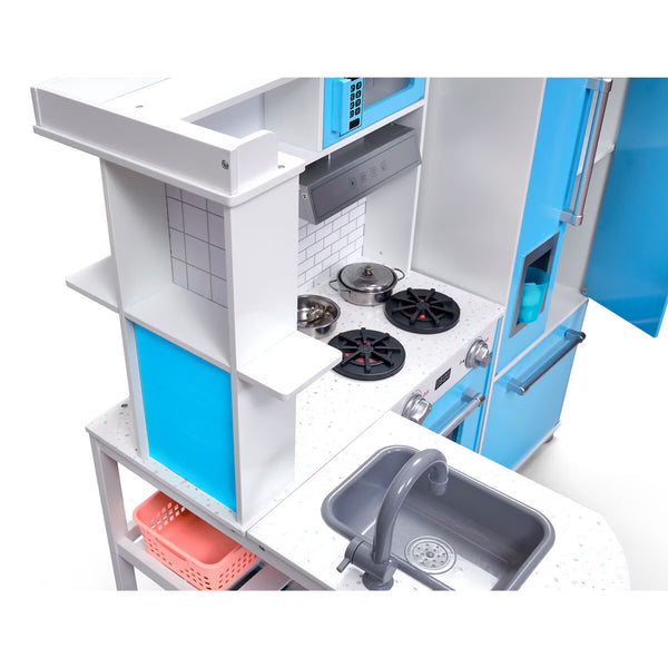 Plum Penne Pantry Wooden Corner Kitchen with Fridge - Berry Blue (3+ Years)