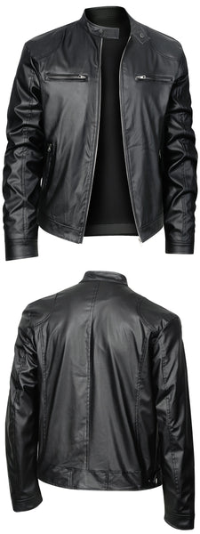 New Autumn/Winter Men's Jacket, European/American Style Motorcycle Jacket, Men's Stand Collar Windproof Winter Outerwear