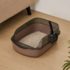 Extra Large Open Cat Litter Tray High Sided Deep Jumbo Rim Pan Box Loo Toilet Large Open Cat Litter Tray High Sided Deep Jumbo Pan Box Loo Toilet Cat Centre Extra Large High-Sided Cat Litter Box - Semi-Enclosed Design with High Walls for Cats & Rabbits, E