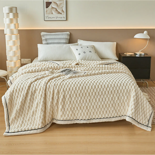 Weighted Blankets, 1pc Double Sided Milk Velvet Throw Blankets, Luxurious, Soft & Warm for Couch, Bed, Office, Car, Thickened All Season, Sofa & AC Warm Nap Blanket, Ideal Housewarming Gift, Single/Double/King/Super King
