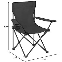 2 X Folding Camping Chair Outdoor Portable Garden Folding Camp Chair with Cup Holder